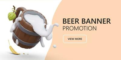 vivere birra. modello per pubblicità birra a partire dal naturale ingredienti vettore