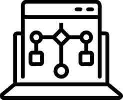 icona della linea per l'algoritmo del programma vettore