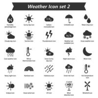 tempo metereologico icona impostato 2 vettore