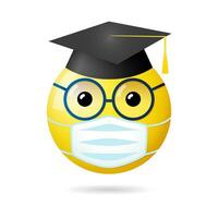 laurea icona. giallo viso con medico maschera vettore