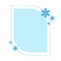 Natale inverno lineare blu telaio con fiocco di neve, moderno minimalista estetico linea elementi, geometrico le forme. vettore scintillare per sociale media o manifesto disegno, semplice decorativo boho stile confine