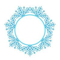 il giro vettore blu Natale inverno telaio fatto di i fiocchi di neve con posto per testo. Perfetto copyspace per decorazione sociale reti, fotografie e saluto carta