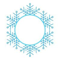 il giro vettore blu Natale inverno telaio fatto di i fiocchi di neve con posto per testo. Perfetto copyspace per decorazione sociale reti, fotografie e saluto carta