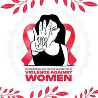internazionale giorno per il eliminazione di violenza contro donne sociale media inviare bandiera modello vettore