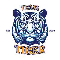 tigre viso vettore illustrazione, Perfetto per sport squadra portafortuna logo e t camicia design