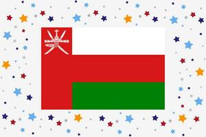 Oman bandiera indipendenza giorno celebrazione con stelle vettore