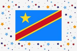 democratico repubblica di il congo bandiera indipendenza giorno celebrazione con stelle vettore