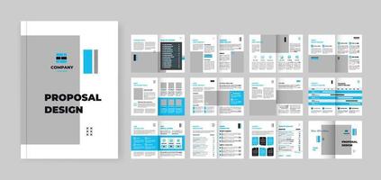 proposta di progetto di design, brochure modello vettoriale, volantini, presentazioni, depliant, white paper, catalogo, rivista in formato A4. elementi geometrici grigio scuro e blu su sfondo bianco vettore