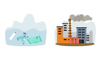 ambientale inquinamento. contaminati aria, industriale radioattivo rifiuto e ecologico consapevolezza vettore