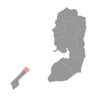 nord gaza governatorato carta geografica, amministrativo divisione di Palestina. vettore illustrazione.
