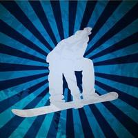 snowboard sul blu vettore