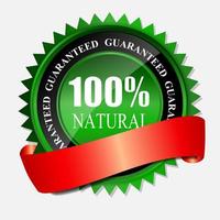 100 etichetta verde naturale isolata su white.vector illustration vettore