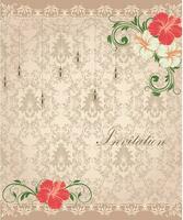 Vintage ▾ invito carta con ornato elegante retrò astratto floreale design vettore