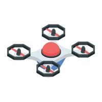 aereo droni isometrico icona vettore