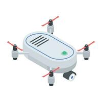 aereo droni isometrico icona vettore