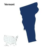 carta geografica di Vermont. Stati Uniti d'America carta geografica vettore