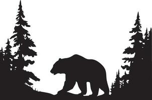 orso su il foresta vettore silhouette illustrazione nero colore 8