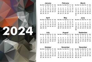 semplice calendario per 2024 anno. vettore