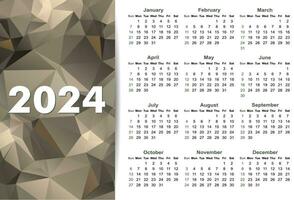 semplice calendario per 2024 anno. vettore