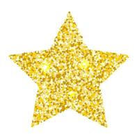 oro luccichio stella con cinque raggi isolato su bianca sfondo. luminosa vettore scintillante vacanza elemento.