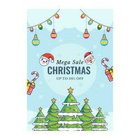 piatto Natale vendita collezione vettore icona illustrazione. piatto cartone animato stile adatto per flayer e sfondo