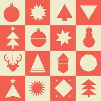 vettore di moda impostato di astratto geometrico forme luminosa brutale Natale icone