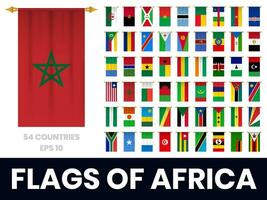 bandiere di Africa verticale bandierina vettore