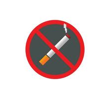 logo non fumatori. icona del segno proibito. stile di design piatto. illustrazione vettoriale