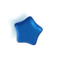 3d poco blu stella cartone animato stile. vettore