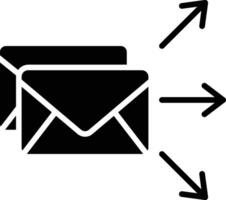 e-mail marketing solido e glifo vettore illustrazione