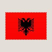 Albania bandiera affrancatura francobollo. vettore illustrazione nazionale bandiera isolato su leggero sfondo