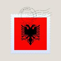 Albania bandiera affrancatura francobollo. vettore illustrazione nazionale bandiera isolato su leggero sfondo