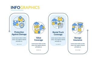 2d in movimento servizio vettore infografica modello con magro linea icone concetto, dati visualizzazione con 4 passi, processi sequenza temporale grafico.