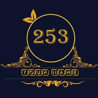 nuovo unico logo design con numero 253 vettore