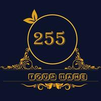 nuovo unico logo design con numero 255 vettore