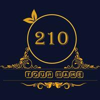 nuovo unico logo design con numero 210 vettore