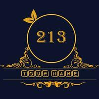 nuovo unico logo design con numero 213 vettore