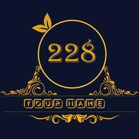 nuovo unico logo design con numero 228 vettore