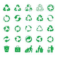 vario verde riciclare simbolo collezione vettore