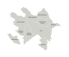 vettore isolato illustrazione di semplificato amministrativo carta geografica di azerbaigian. frontiere e nomi di il province, regioni. grigio sagome. bianca schema