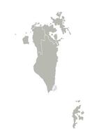 vettore isolato illustrazione di semplificato amministrativo carta geografica di Bahrain. frontiere di il governatorati, regioni. grigio sagome. bianca schema