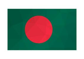 vettore isolato illustrazione. nazionale bangladeshi bandiera con rosso punto, verde sfondo. ufficiale simbolo di bangladesh. creativo design nel Basso poli stile con triangolare forme. pendenza effetto.