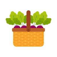 verdura cestino piatto illustrazione vettore