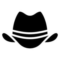 icona del glifo con cappello da cowboy vettore