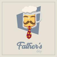 fricchettone birra personaggio con baffi padre giorno modello vettore illustrazione