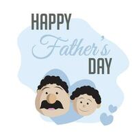 avatar di padre e figlio cartone animato contento padre giorno carta modello vettore illustrazione