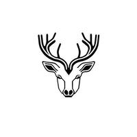 silhouette nero cervo viso icona, cervo logo concetto vettore illustrazione