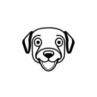 cane testa icona, cane viso cartello, cane viso icona nel linea arte, vettore grafica.