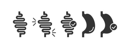 stomaco e intestino icona impostare. vettore illustrazione design.