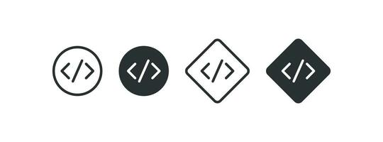 codice icona. codice html segni vettore